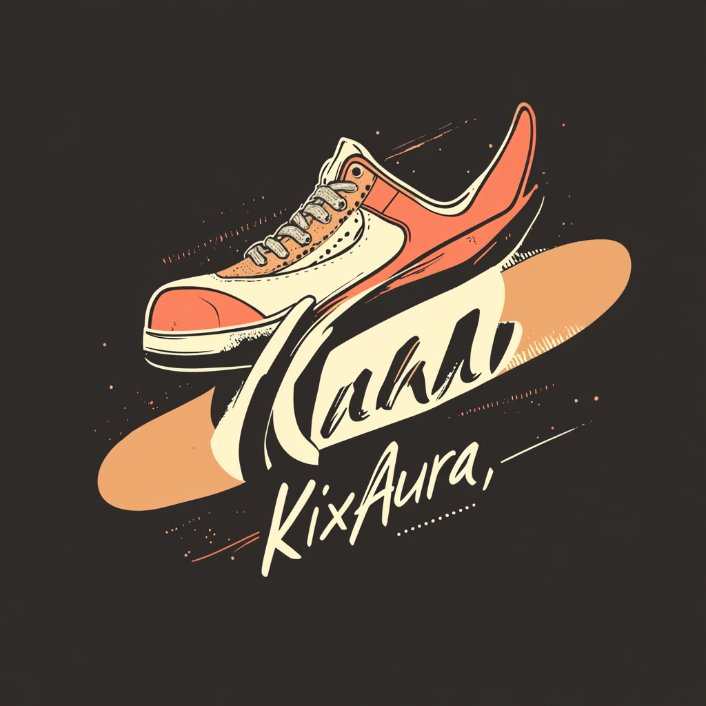 Retro modern sneaker logo design