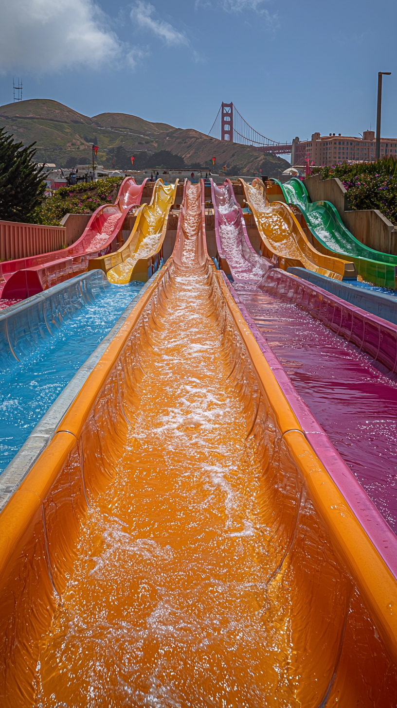 Golden Gate Bridge water park slides