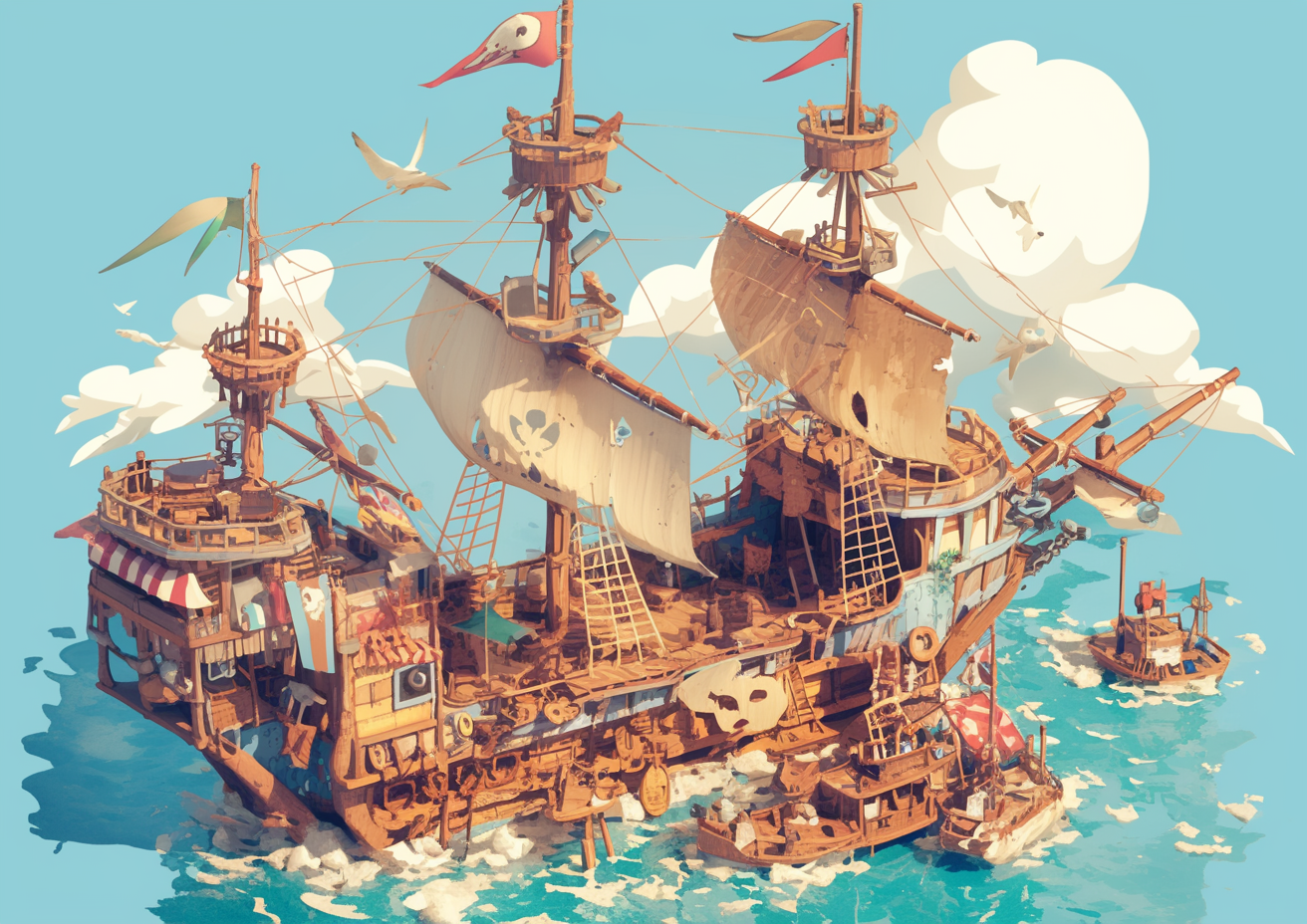 Pirate Ship Cartoon Art