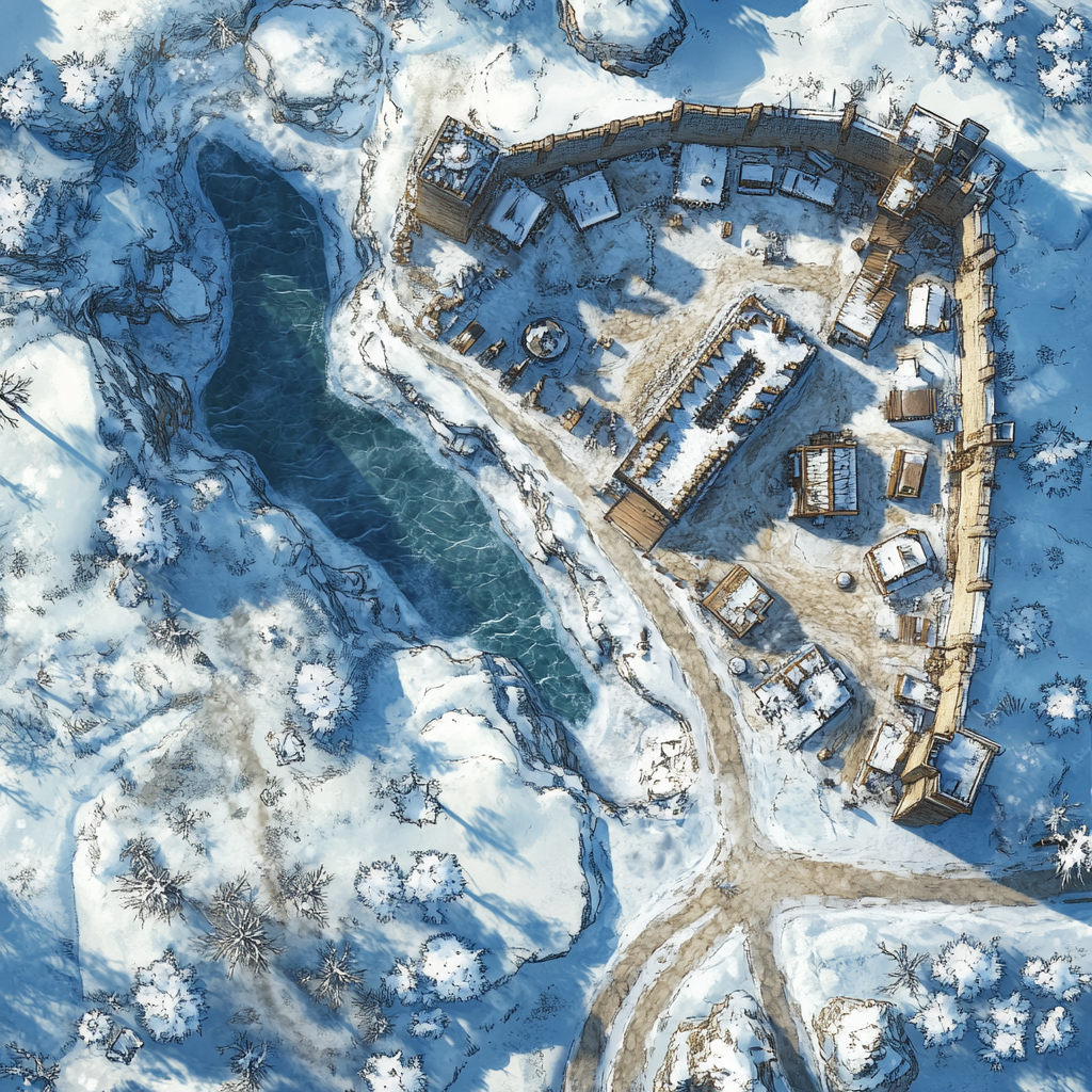 Winter city walls tundra map