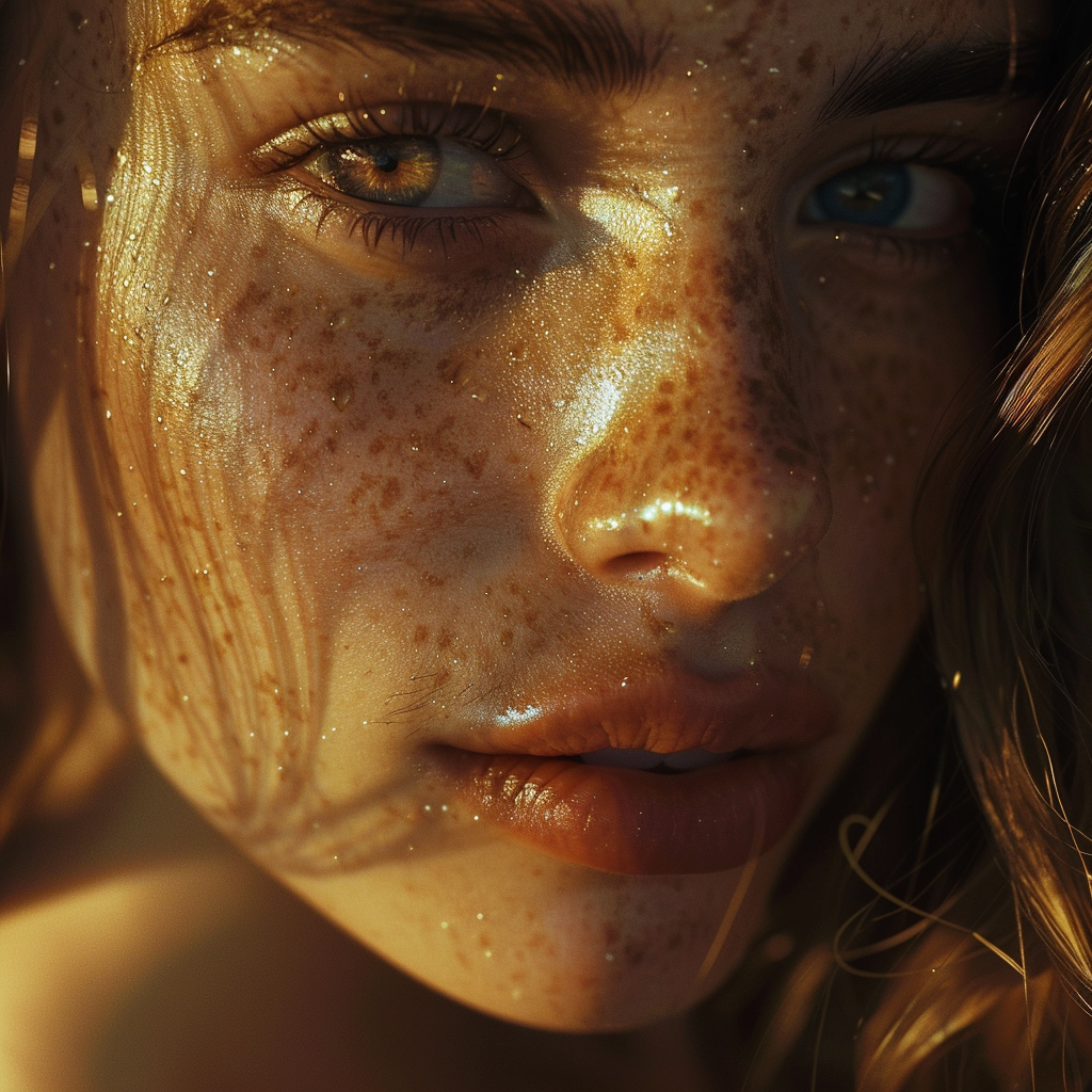 Woman in Golden Sunlight Portrait