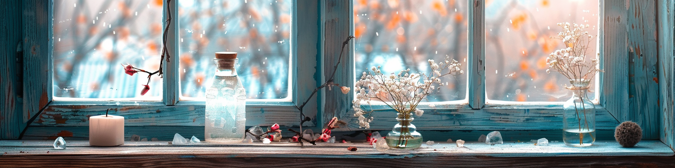 wooden window with raindrops