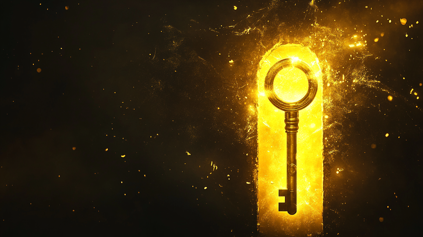 Mystical Glowing Keyhole Access Image