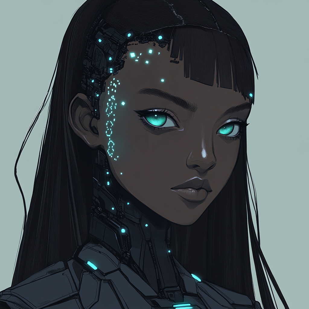 Young Black Woman Cyberpunk Fashion