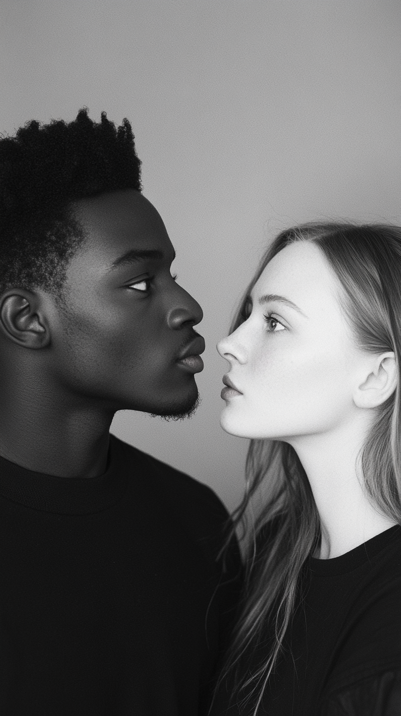 Young Interracial Couple Love Portrait