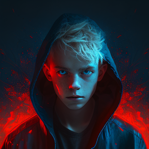 young male in hoodie with blonde hair