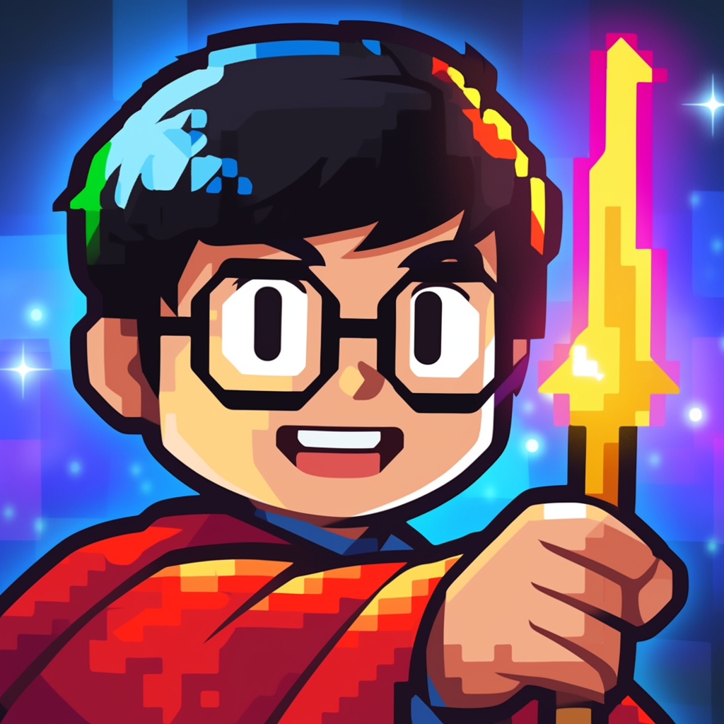 Young wizard smiling Bitcoin pixel