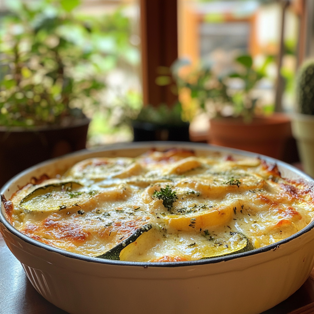 Zucchine Gratinate on Kitchen Table